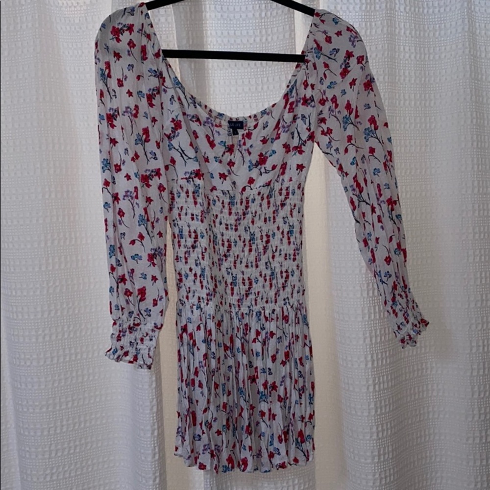 blue life Red white and blue floral dress